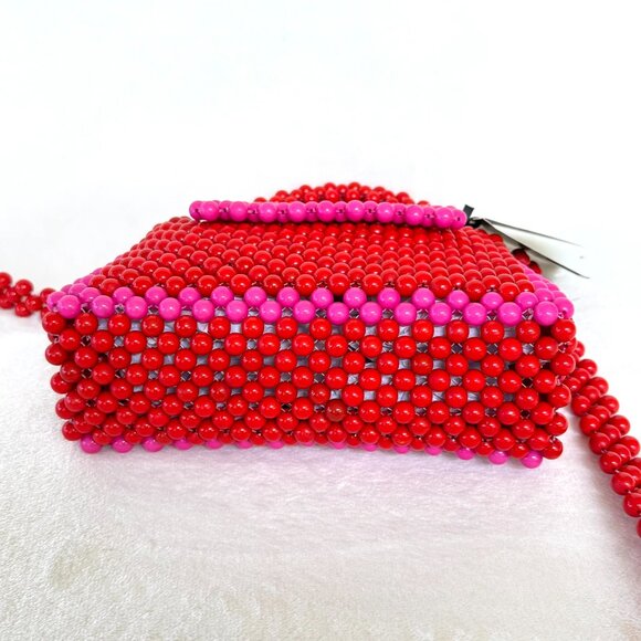 Kate Spade x Target Red & Pink Colorblock Beaded Bag - Picture 12 of 14